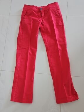Only Limitless Bright Red Straight-Leg Jeans